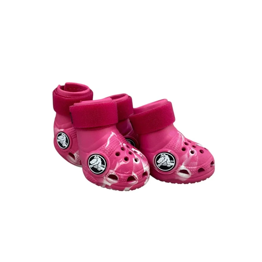 Bark Pink Dog Crocs-Style Boots with Adjustable Straps